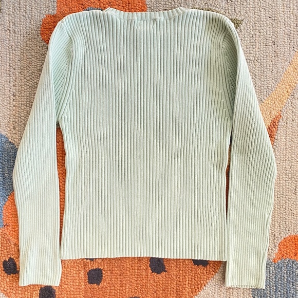 L.L. Bean I Light Mint Green Pastel Ribbed Crewneck Pullover - Picture 2 of 12